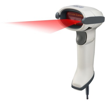 Adesso NuScan 7500CU-W Antimicrobial Handheld CCD Barcode Scanner - 300 scan/s - 1D - CCD - USB - White