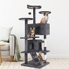 BestMassage Cat Tree 54/70 Inch Cat Tower with Sisal Scratching Post - 2 of 4