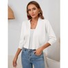 Coolmee Women's 3/4 Sleeve Cropped Cardigan Knit Sweaters Lightweight Open Front Shrug Bolero - 2 of 4