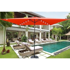 CAVINAS 10 x 6.5FT Patio Umbrella with LED Light and Crank,8 Ribs Market Patio Umbrella with Push Button for Backyard,Poolside,Deck - 1 of 4