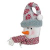 Northlight 11" Gray and Red Plush Knit Snowman Head Christmas Ornament - 2 of 4