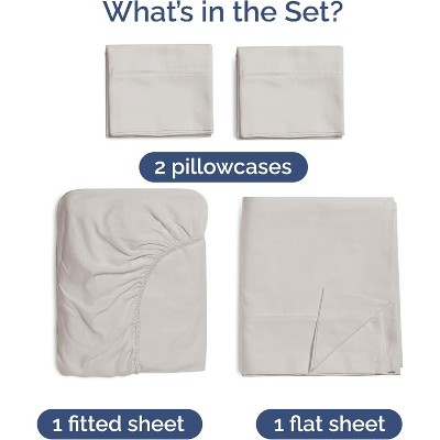 Light Grey Queen Bamboo Deep Pocket Sheet Set