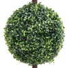Aghana Digitals 46.5in UV-Resistant Artificial Boxwood Plant, Triple Ball Shaped Synthetic Greenery - 3 of 4