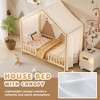 ORRD  Natural Wood Montessori Floor Bed with Canopy - Twin House Shape Toddler Bed with Safety Railings & Roof - 4 of 4