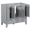 NicBex Bathroom Vanity without Countertop,Modern Style Bathroom Sink Vanity with 2 Drawers and 4 Soft Closing Doors,36" Bathroom Sink Cabinet,Gray - 2 of 4