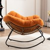 Chenille Rocking Accent Chair with Metal Frame and Ergonomic Design for Living Room - 4 of 4