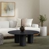 40"Drum Coffee Table Wood Coffee Table,Round Coffee Table,Cocktail Table,Center Table For Living Room,Coffee Table And End Tables-Cuddlewood - 3 of 4
