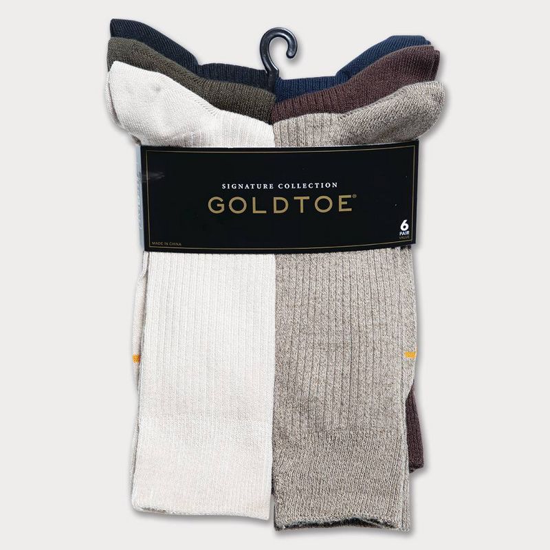 Signature Gold by GOLDTOE Men's Repreve All Season Rib Crew Socks 6pk, 2 of 3