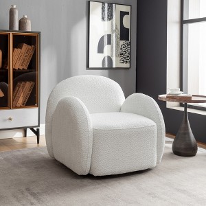 SEYNAR Modern Glam Boucle Upholstered Swivel Accent Armchair - 1 of 4