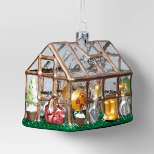 Christmas Glass Green House Ornament - Wondershop™ - 1 of 3