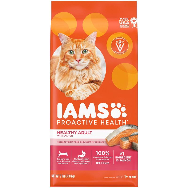 IAMS Proactive Health with Salmon Adult Premium Dry Cat Food, 1 of 12