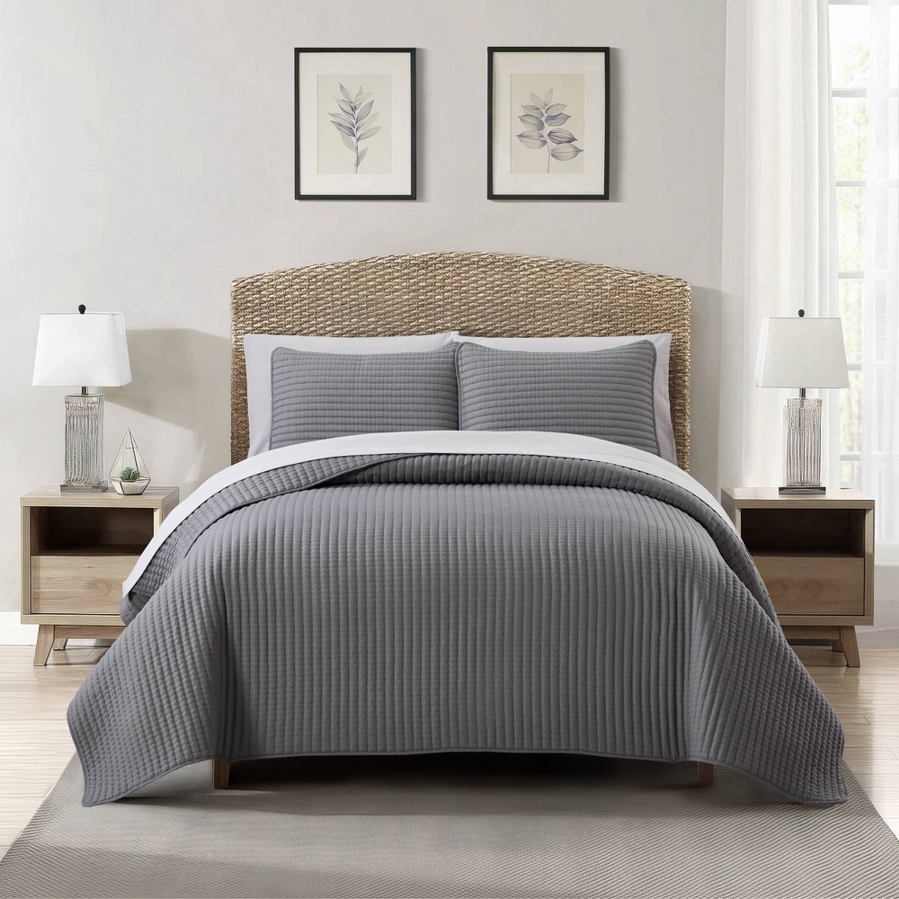 Photos - Bed Linen Nanshing 7pc King Aurelia Quilt Set Gray