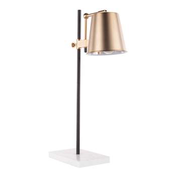 25-29" Metric Table Lamp Antique Brass/White - LumiSource