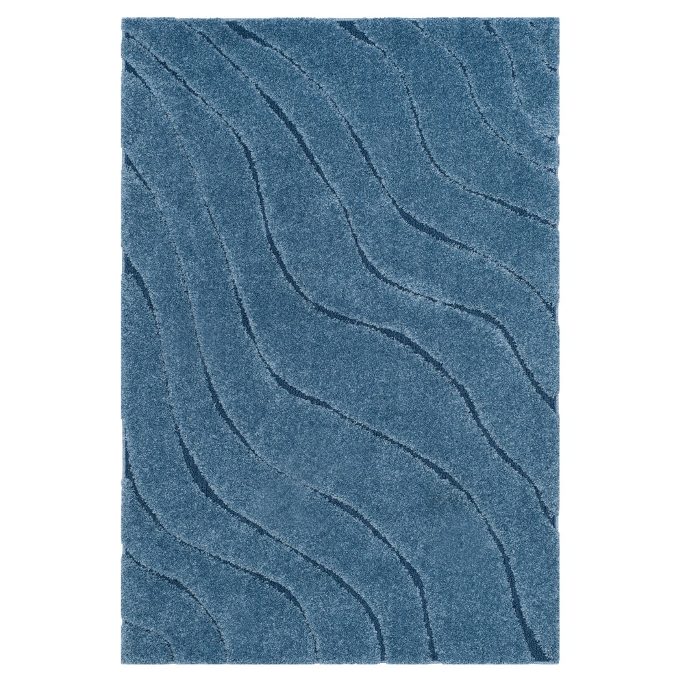 3'3inx5'3in Wave Loomed Accent Rug Light Blue - Safavieh