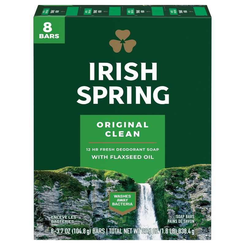 Irish Spring Bar Soap - Original Clean - 3.7oz/8ct, 1 of 10