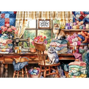 Sunsout Kittens Sewing Room 1000 pc Jigsaw Puzzle 28896 - 1 of 4