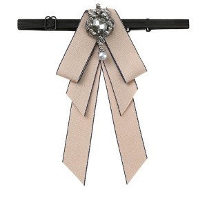INSPIRE CHIC Women's Ribbon Brooch Rhinestone Bow Ties - 1 of 4