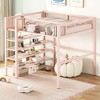 GDFStudio Landon Full Size Metal Loft Bed with 4-Tier Shelves and Storage - 2 of 4