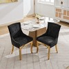 Chenille Dining Chairs Set of 2, Upholstered Accent Side Chairs with Gold-Plated Legs, Rivet Trim, Modern Curved Backrest-The Pop Home - 3 of 4