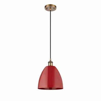 Plymouth Dome - 1 Light Cord Hung Mini Pendant In Industrial Style-12.88 Inches Tall and 9 Inches Wide