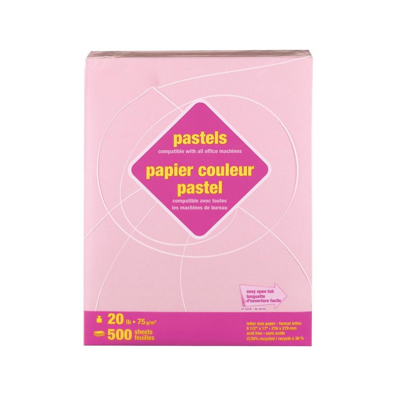Staples Pastel Colored Copy Paper 8 1/2" x 11" Pink 500/Ream (14779), 2 of 7