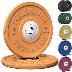 FEIERDUN 2" Color Olympic Bumper Plate Weight Plate for Strength Training - 1 of 4