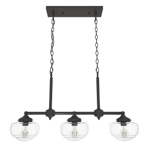 Hunter Fans 33" Saddle Creek Ceiling Light Noble Bronze Finish - 3 Bulb Modern Chandelier for Kitchen & Dining Room - 1 of 1