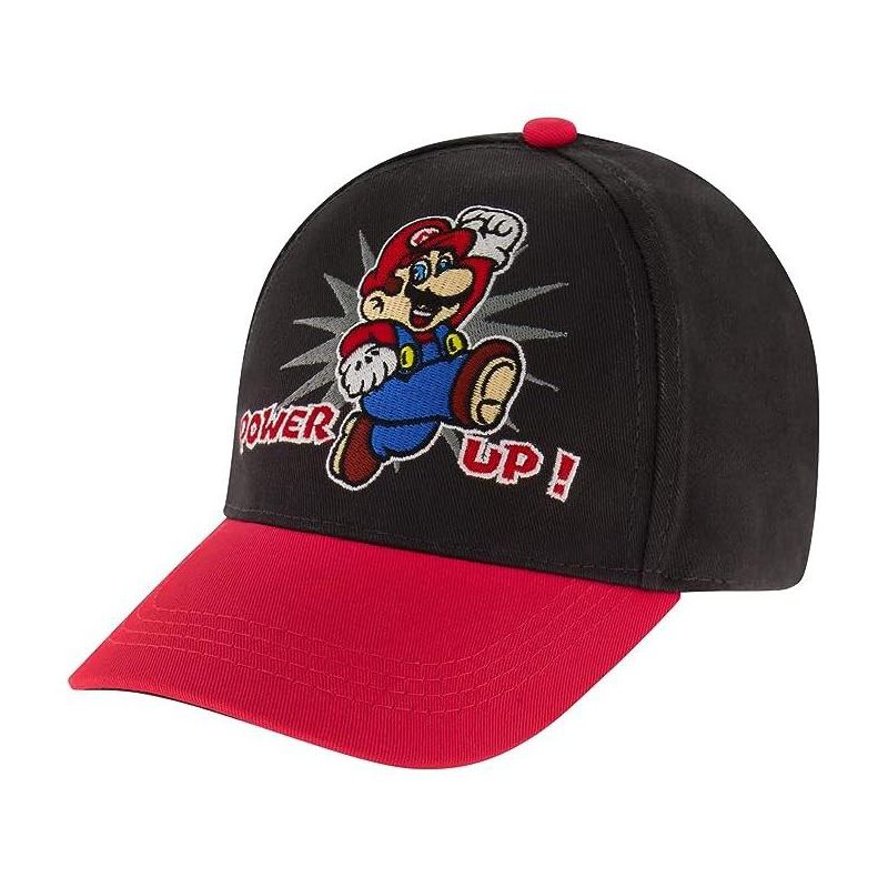 Super Mario Baseball Cap, Little Boys Age 4-7 – Black, 1 of 7
