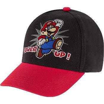 Super Mario Baseball Cap, Little Boys Age 4-7 – Black