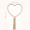 Unique Bargains Heart Wood Handle Vanity Portable Handheld Cosmetic Makeup Mirror 1Pc - 4 of 4