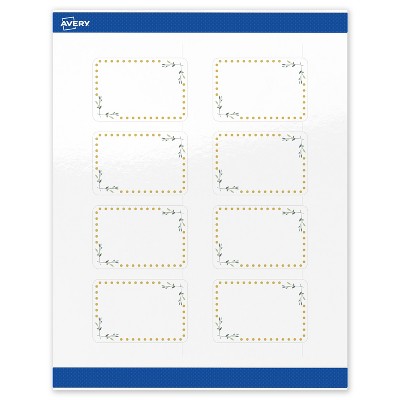 Avery 2" x 3" Labels, Gold Dots with Green Florals, 80 ct