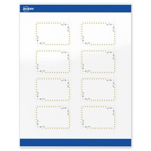 Avery 2" x 3" Labels, Gold Dots with Green Florals, 80 ct - 1 of 4