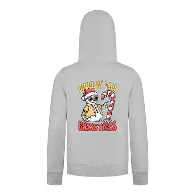 Everyday Kids Christmas Collection Chillin’ Till Christmas Boys Zip Up Hoodie – Holiday Sweatshirt - Heather Gray