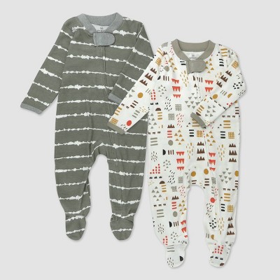 Image of Honest Baby 2pk Organic Cotton Mountain Sleep N' Play - 6-9M
