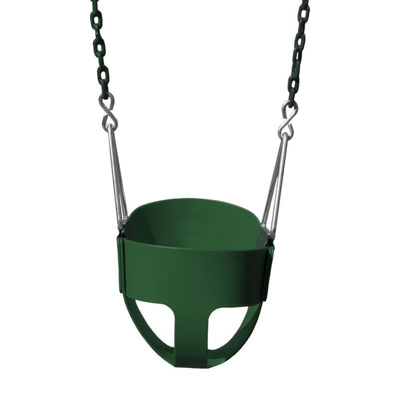 Gorilla Playsets Full Bucket Toddler Swing - Green with Green Chains, 1 of 6