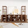 3-Piece Large TV Stand with Bookshelves for TVs Up to 70", TV Entertainment Center Media Center with Doors and Shelves, 70 Inch TV Hutch - 4 of 4