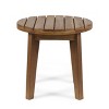 CAVINAS 16" Acacia Wood Outdoor Side Table,Rustic Patio End Table with Slatted Design,Weather-Resistant Small Outdoor Table for Garden,Balcony - 2 of 4