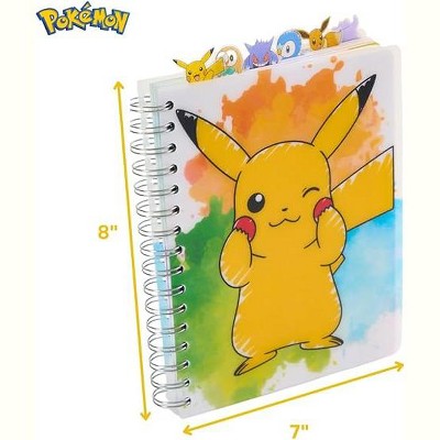Pokémon Tab Journal Notebook for Kids, Spiral Bound, 144 Lined Pages, 7 x 8 inches