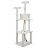 Pet Adobe Multilevel Cat Tree House With Hanging Rope - Ivory - 4 of 4