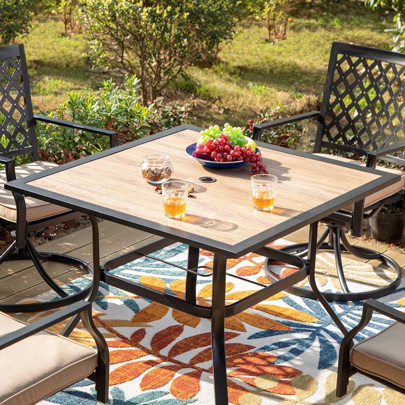 5pc Outdoor Swivel Chairs &#38; Square Table - Captiva Designs, 6 of 11