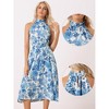 INSPIRE CHIC Women's Boho Summer Halter Neck Sleeveless Casual Floral Print Midi Sundresses - 2 of 4