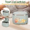 LunaLulinlk Green Mini Tabletop Trash Can with 240 Trash Bags, Pop-Up Small Tabletop Trash Can with Lid, Small Countertop Trash Can - 4 of 4