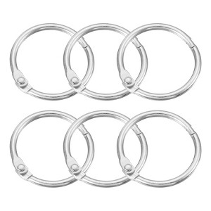 Unique Bargains Carbon Steel Loose Leaf Binder Snap Shower Curtain Rings 6 Pcs - 1 of 4