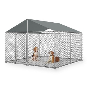 XBRIGH Outdoor Dog Kennel with Waterproof Cover,UV-Resistant Roof and Secure Locking Mechanism for Large Dogs,Durable Metal Enclosure - 1 of 4