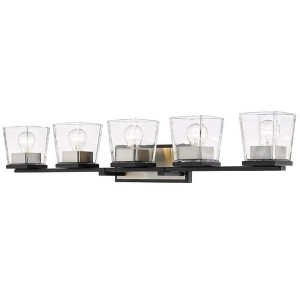 Bleeker Street 5-Light Vanity Fixture - Steel, Dimmable, Damp Rated, 42.5" Wide - 1 of 3