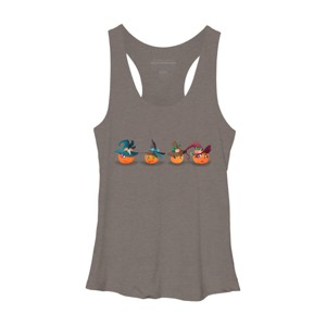 Women's Design By Humans Halloween pumpkins By rabbitswork Racerback Tank Top - 1 of 3