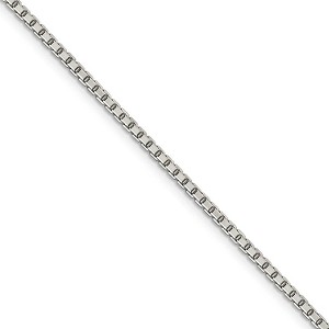 Black Bow Jewelry 2mm Sterling Silver Diamond Cut Solid Octagonal Box Chain Necklace - 1 of 4