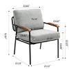 Modern 1 Piece Dining Room Accent Chair,Upholstered Seat And Backrest Lounge Chair,Natural Wood Armrests Chair With Metal Frame-Coolbibila - 4 of 4