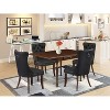 5-Piece Mahogany Finish Solid Wood Top - Rectangular Upholstered Dining Room Set  (Seats 4) - 2 of 4
