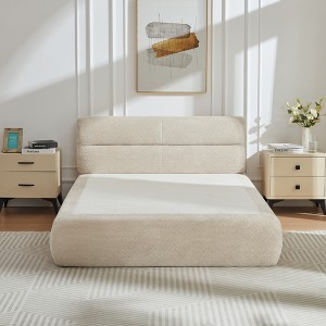 Queen Size Platform Bed with Headboard for Bedroom or Apartment - 1 of 4